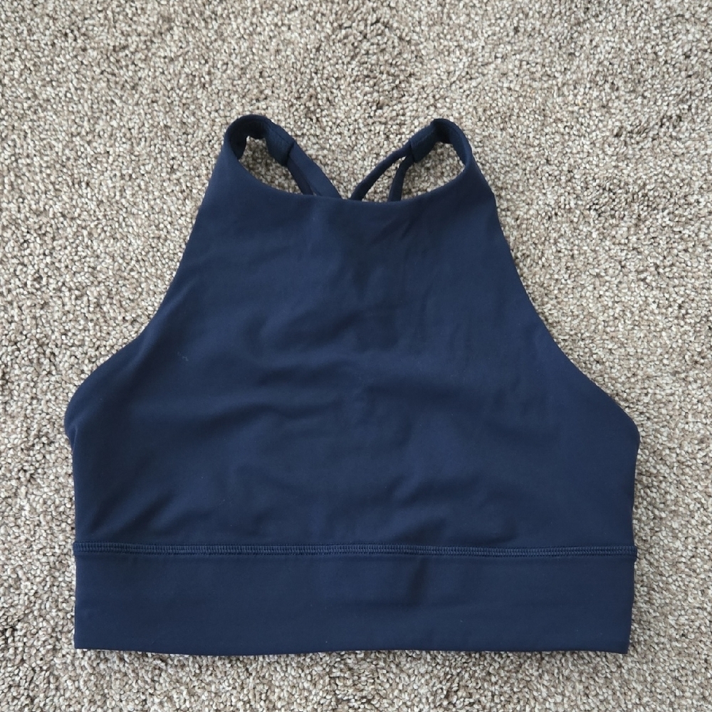 Lululemon Sports Bra Navy Blue Women's High Neck Size 6